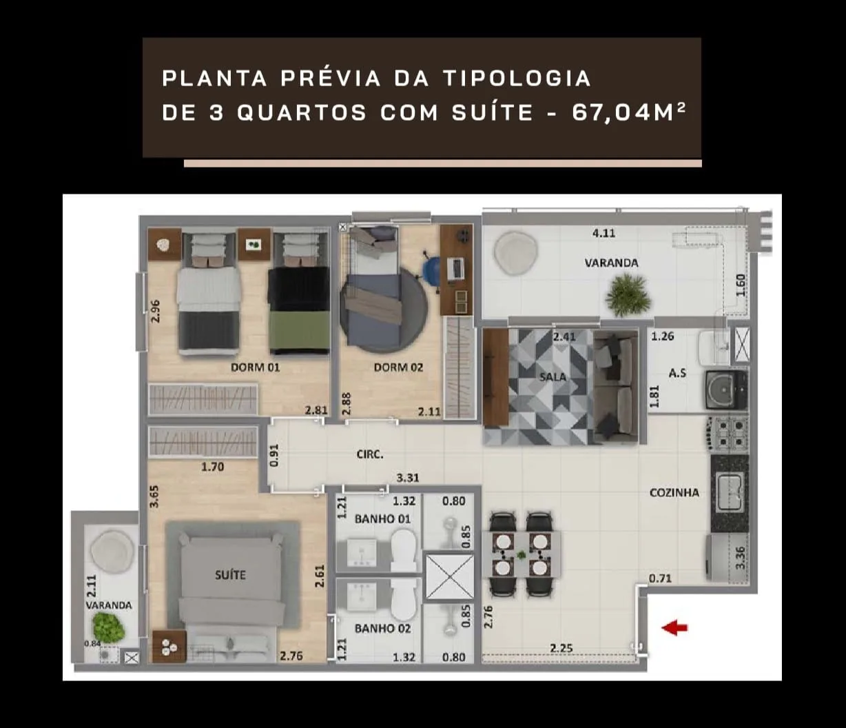 Planta 5: Metropolitan Dream, apartamento de alto padrão na Barra Olímpica, Rio de Janeiro