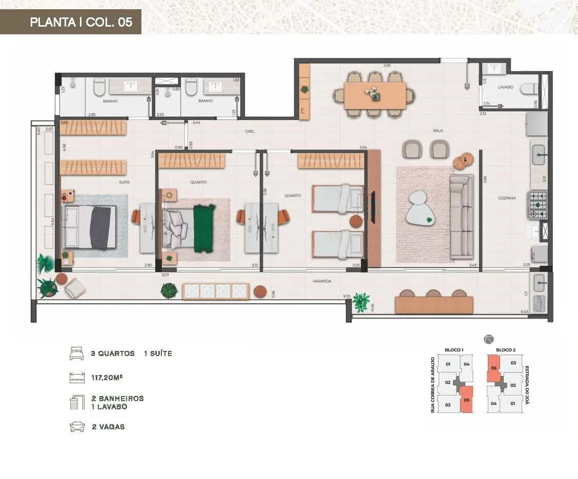 Planta 5: Unique Barrinha Residence, apartamento de alto padrão na Barra da Tijuca, Rio de Janeiro