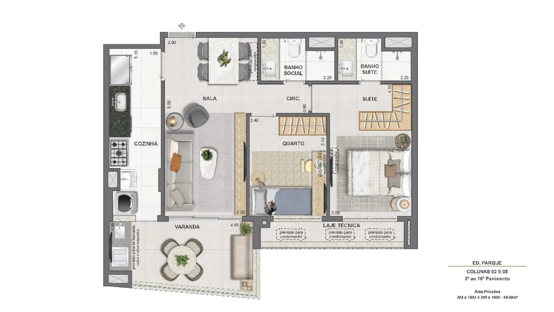 Planta 44: Endless Peninsula, apartamento de alto padrão na Barra da Tijuca, Rio de Janeiro
