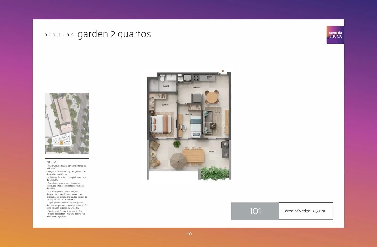 Planta 8: Cores da Tijuca, studio de alto padrão na Tijuca, Rio de Janeiro