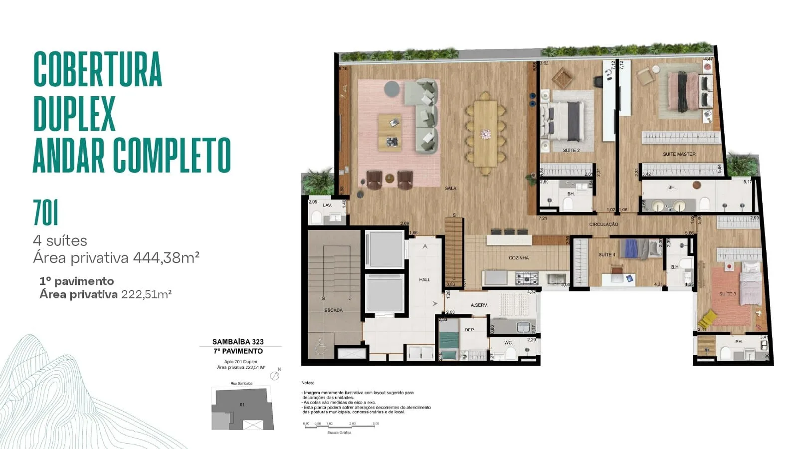Planta 11: Sambaiba 323 Leblon, apartamento de alto padrão no Leblon, Rio de Janeiro