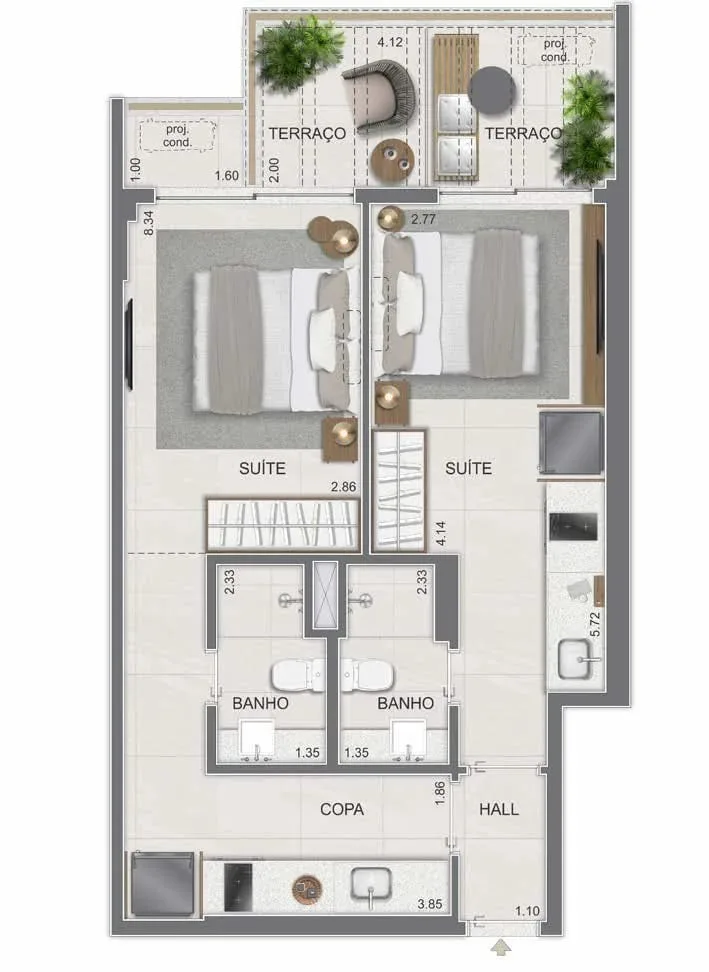 Planta 5: Lis Smart Living Copacabana, studio de alto padrão em Copacabana, Rio de Janeiro