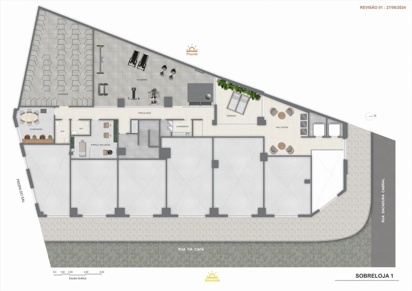 Planta 5: Sal Rio Residence, studio de alto padrão no Centro, Rio de Janeiro