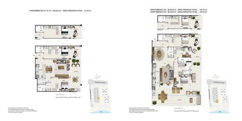 Planta 9: Las Ventanas Residencial, apartamento de alto padrão no Recreio dos Bandeirantes, Rio de Janeiro