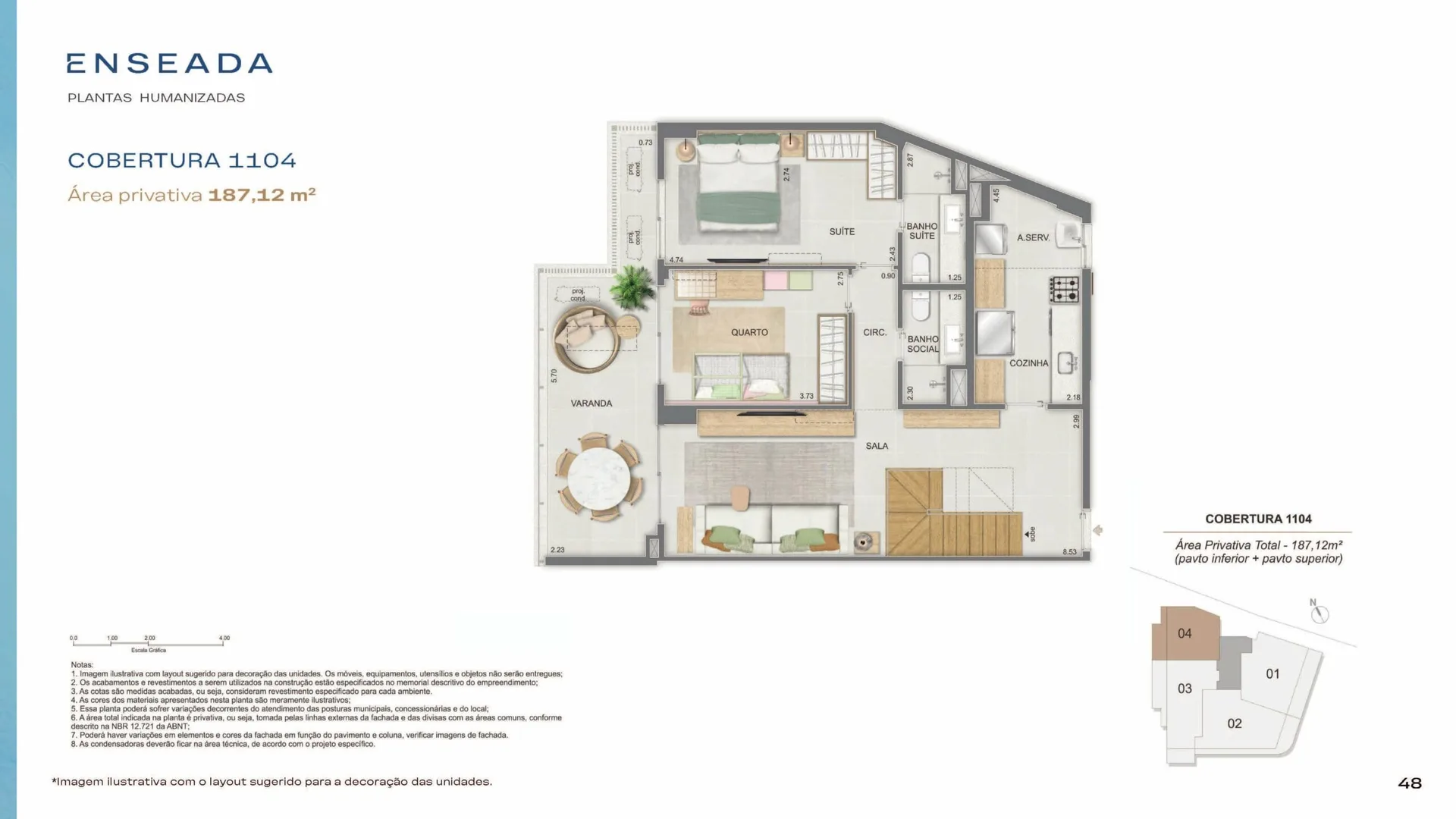 Planta 10: Enseada Botafogo Residencial, apartamento de alto padrão em Botafogo, Rio de Janeiro
