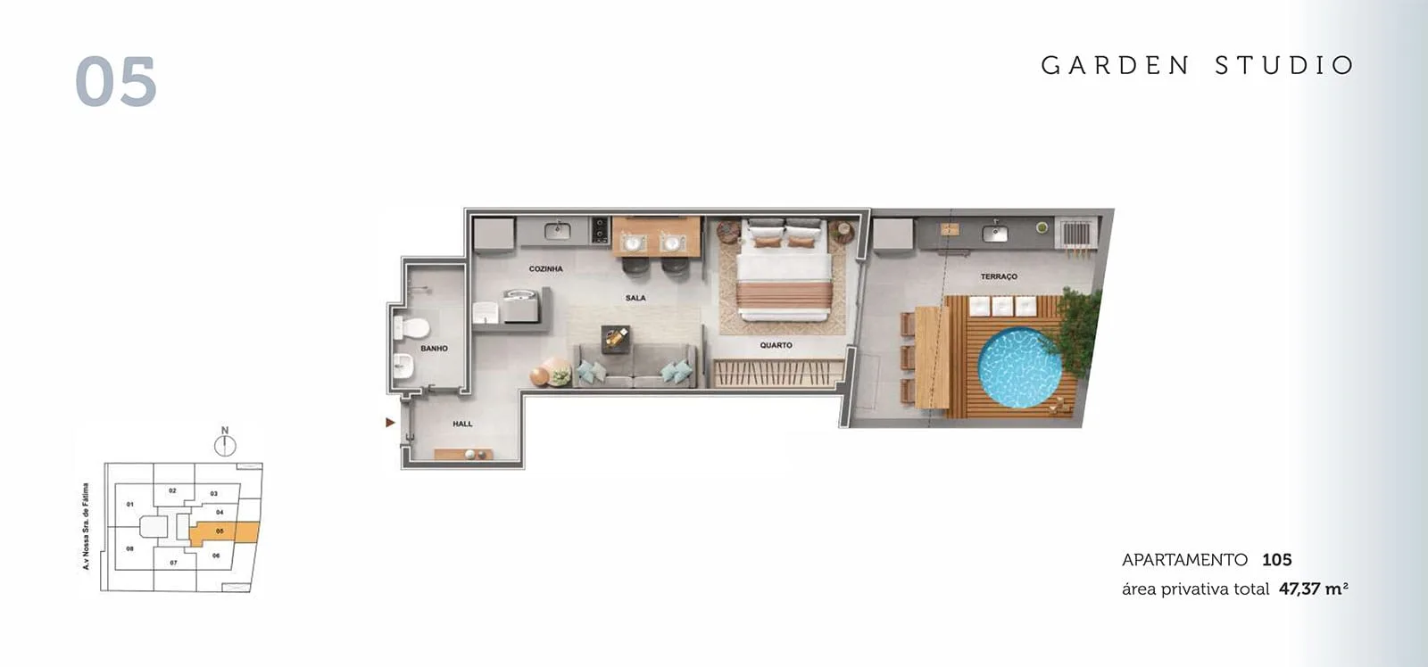 Planta 12: Cores de Fátima, apartamento de alto padrão no Centro, Rio de Janeiro