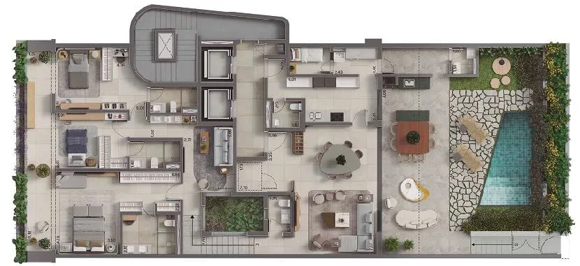 Planta 11: Insigna Península, apartamento de alto padrão na Barra da Tijuca, Rio de Janeiro