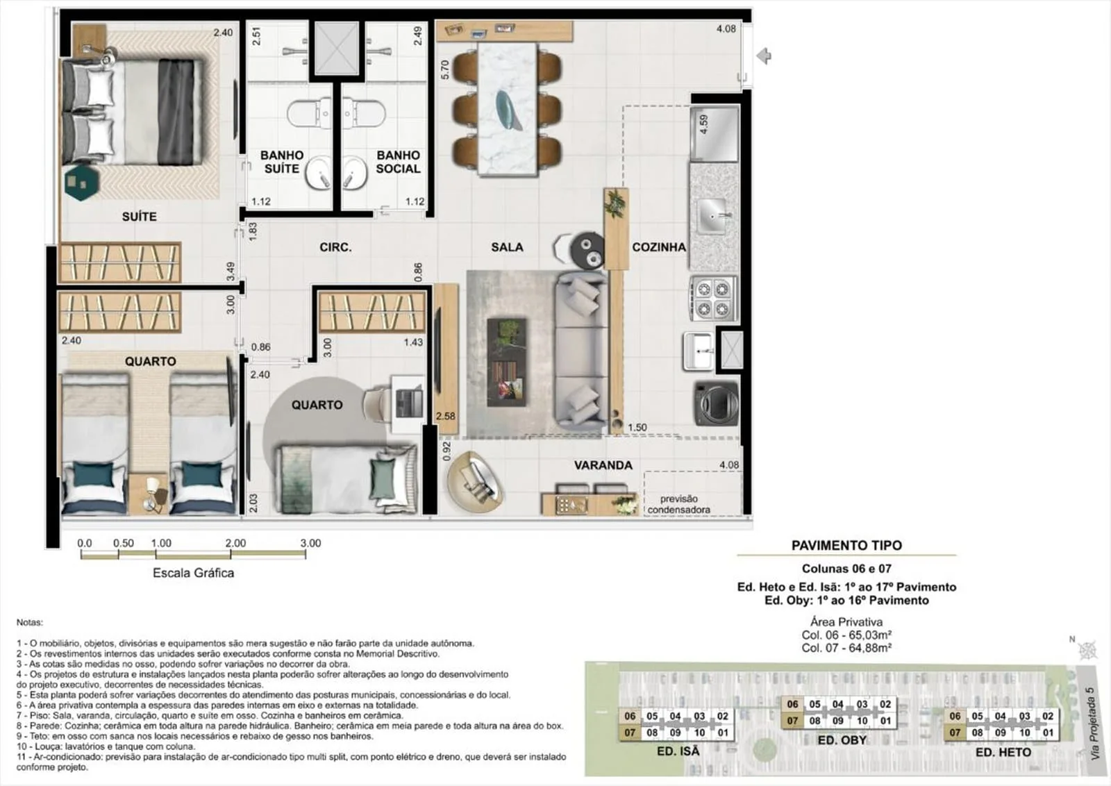 Planta 18: Murano Residencial, apartamento de alto padrão na Barra Olímpica, Rio de Janeiro