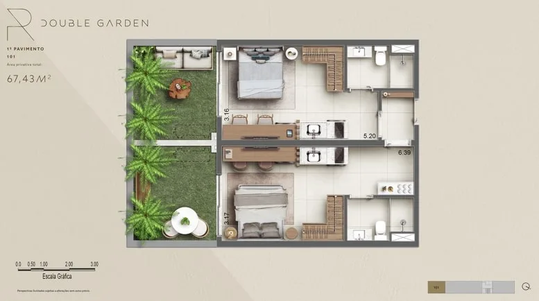 Planta 6: Ar Ipanema, apartamento de alto padrão em Ipanema, Rio de Janeiro