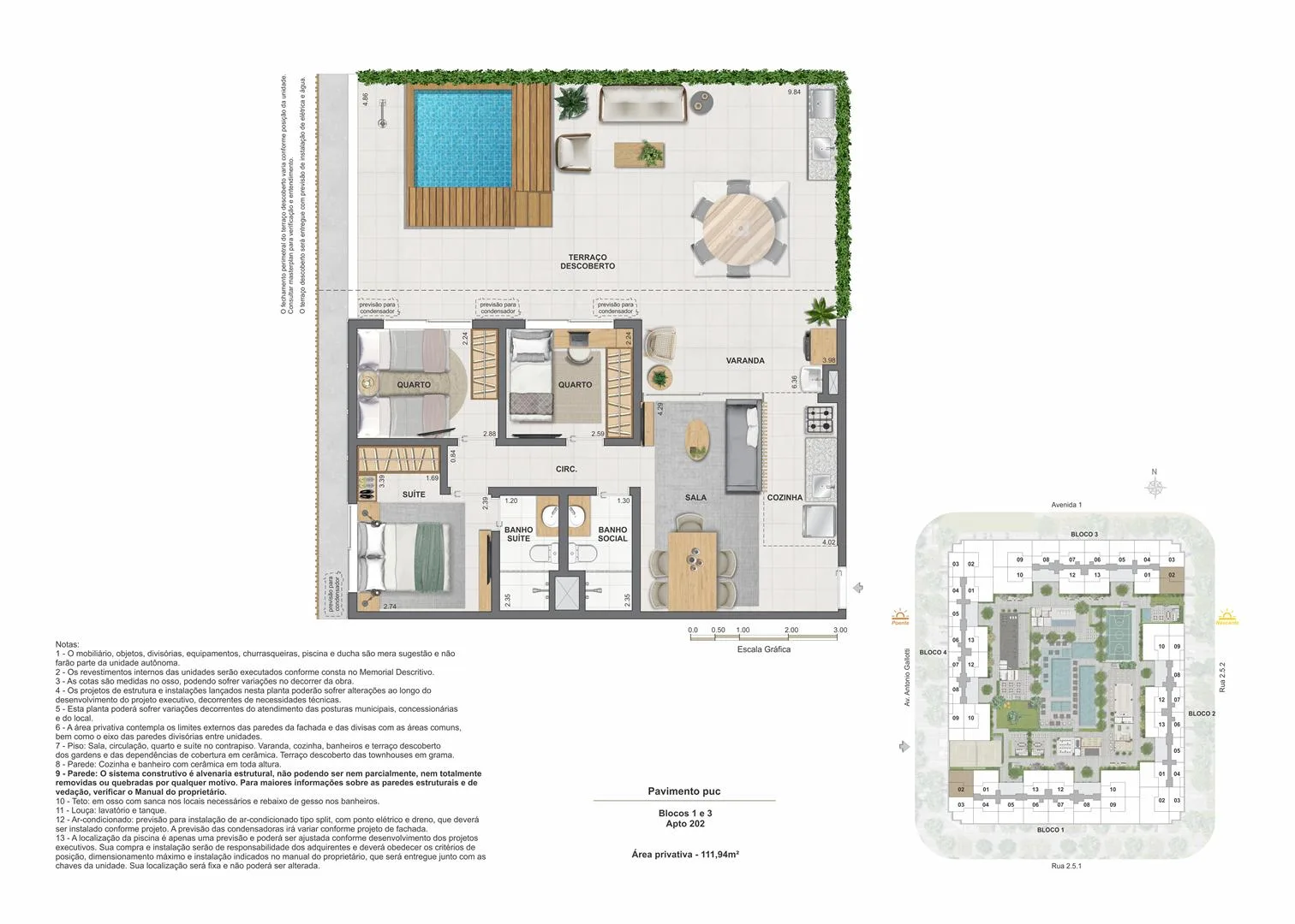 Planta 7: Arte Wood Residences, apartamento de alto padrão na Barra Olímpica, Rio de Janeiro