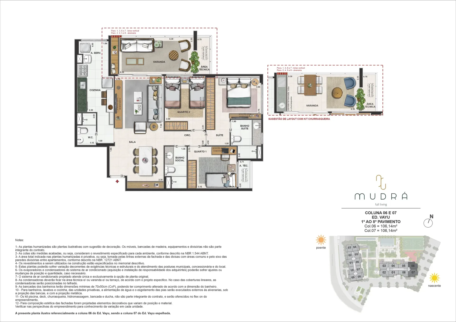 Planta 6: Barra Family Resort, apartamento de alto padrão no Recreio dos Bandeirantes, Rio de Janeiro