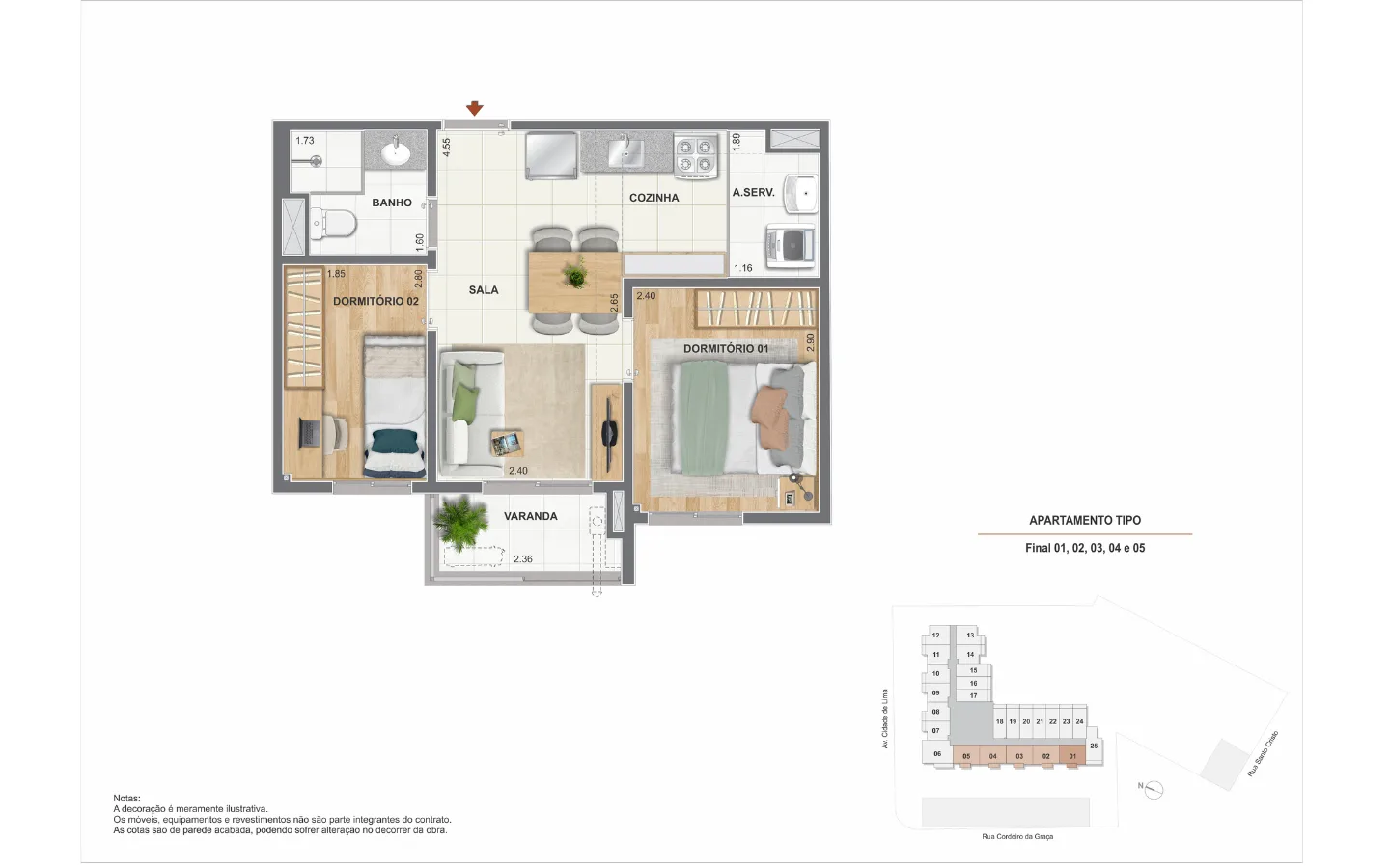 Planta 6: Arcos do Porto Residencial, studio de alto padrão no Centro, Rio de Janeiro