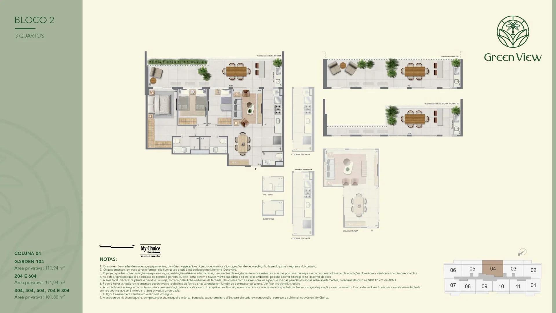 Planta 12: Green Park Barra, apartamento de alto padrão na Barra da Tijuca, Rio de Janeiro