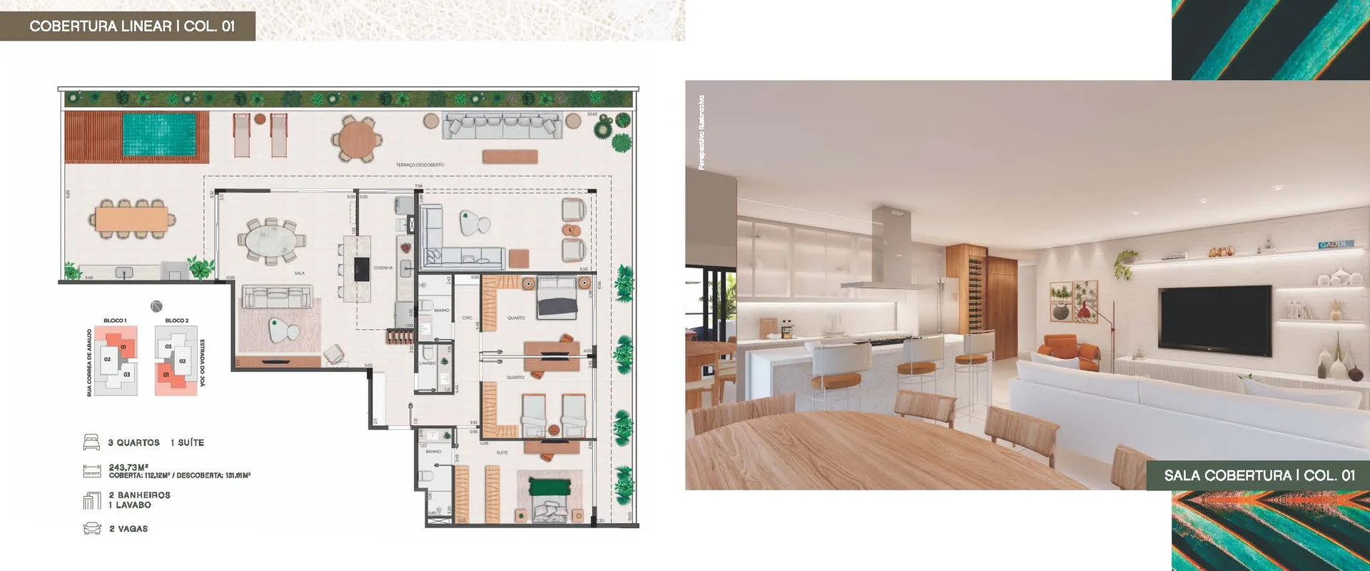 Planta 6: Unique Barrinha Residence, apartamento de alto padrão na Barra da Tijuca, Rio de Janeiro