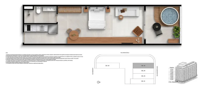 Planta 8: Garcya Praia Studios Ipanema, studio de alto padrão em Ipanema, Rio de Janeiro