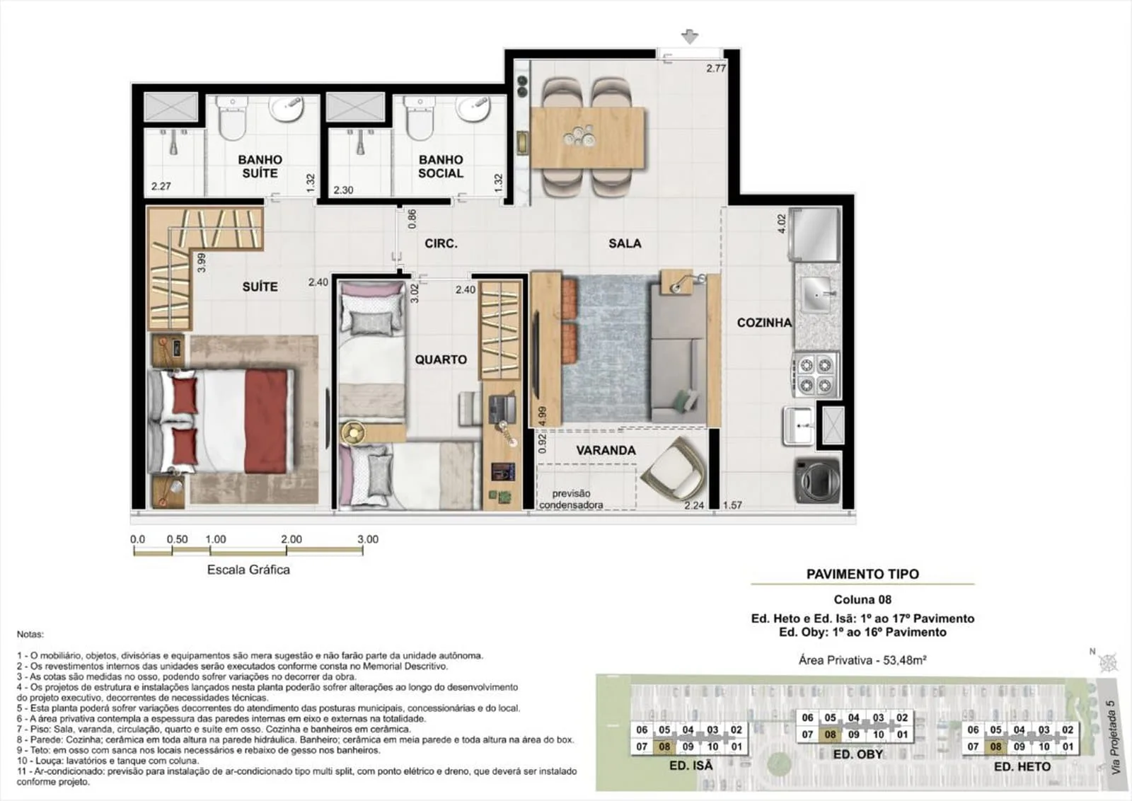 Planta 17: Murano Residencial, apartamento de alto padrão na Barra Olímpica, Rio de Janeiro