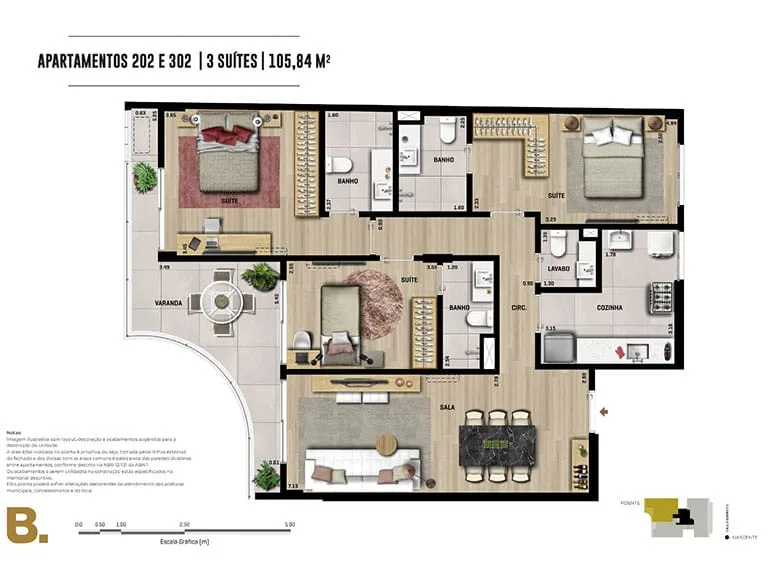 Planta 10: PB 50 Botafogo, apartamento de alto padrão em Botafogo, Rio de Janeiro