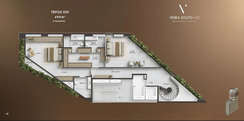 Planta 9: Vieira Souto 432, apartamento de alto padrão em Ipanema, Rio de Janeiro