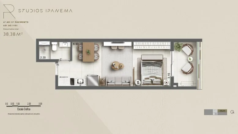 Planta 4: Ar Ipanema, apartamento de alto padrão em Ipanema, Rio de Janeiro