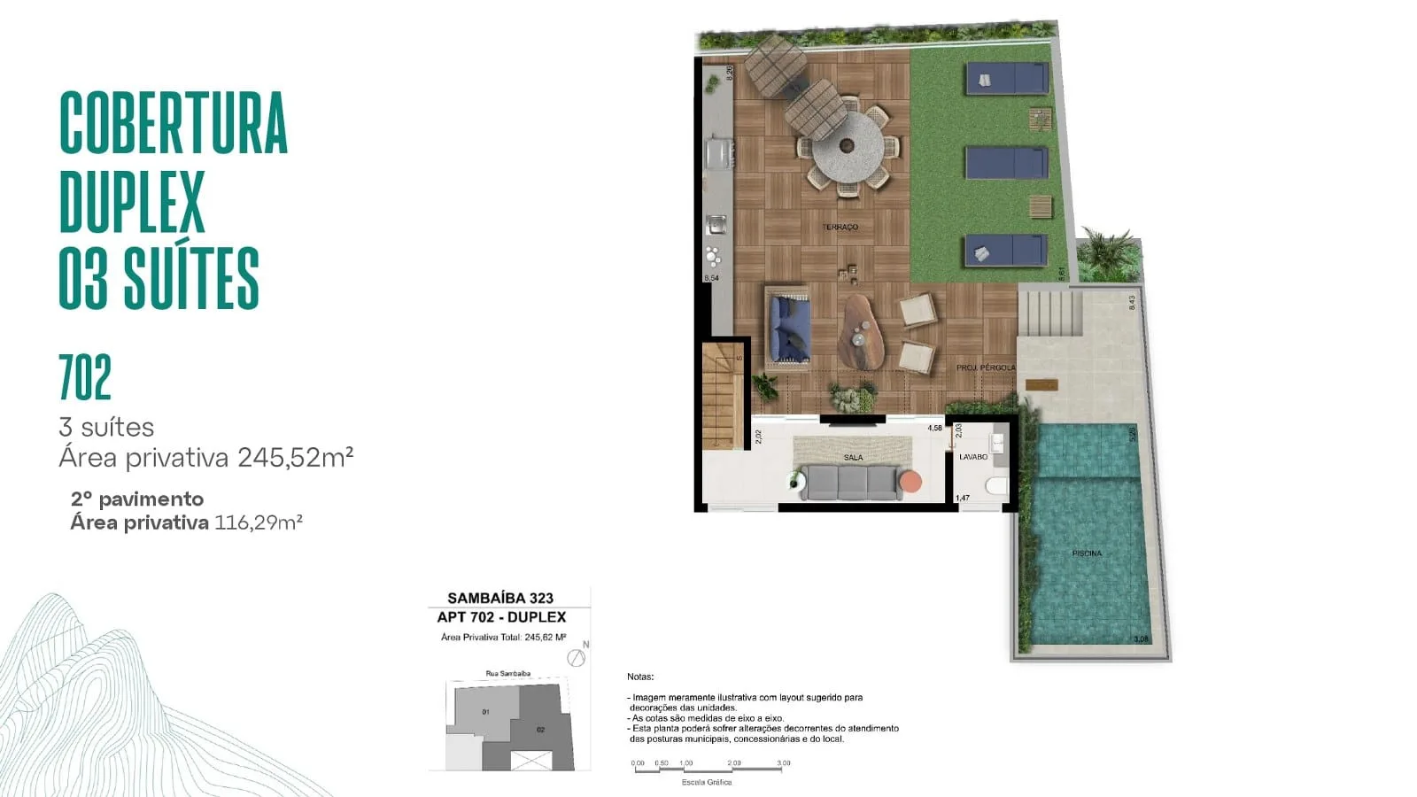 Planta 10: Sambaiba 323 Leblon, apartamento de alto padrão no Leblon, Rio de Janeiro