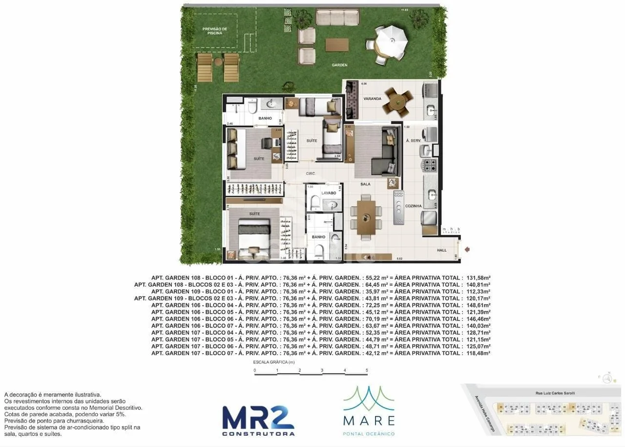 Planta 5: Mare Pontal Oceânico, apartamento de alto padrão no Recreio dos Bandeirantes, Rio de Janeiro