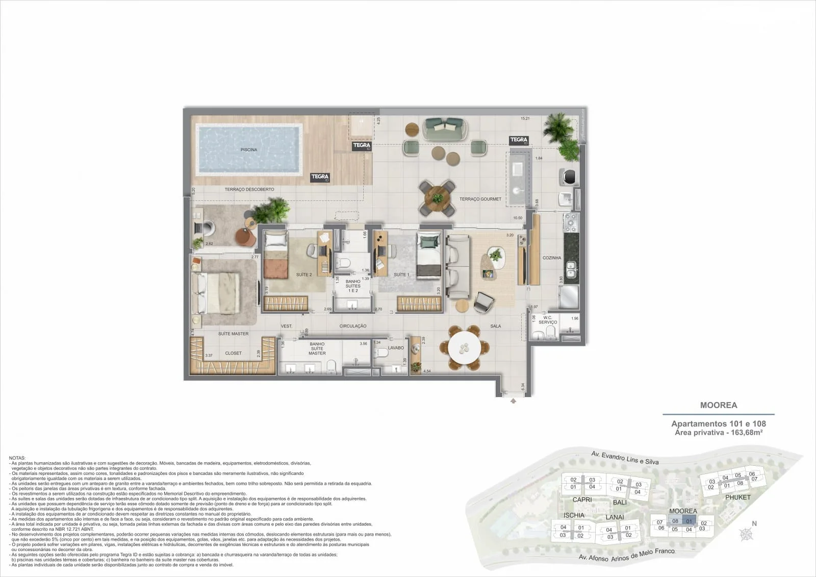 Planta 17: Gaea Home Resort, apartamento de alto padrão na Barra da Tijuca, Rio de Janeiro