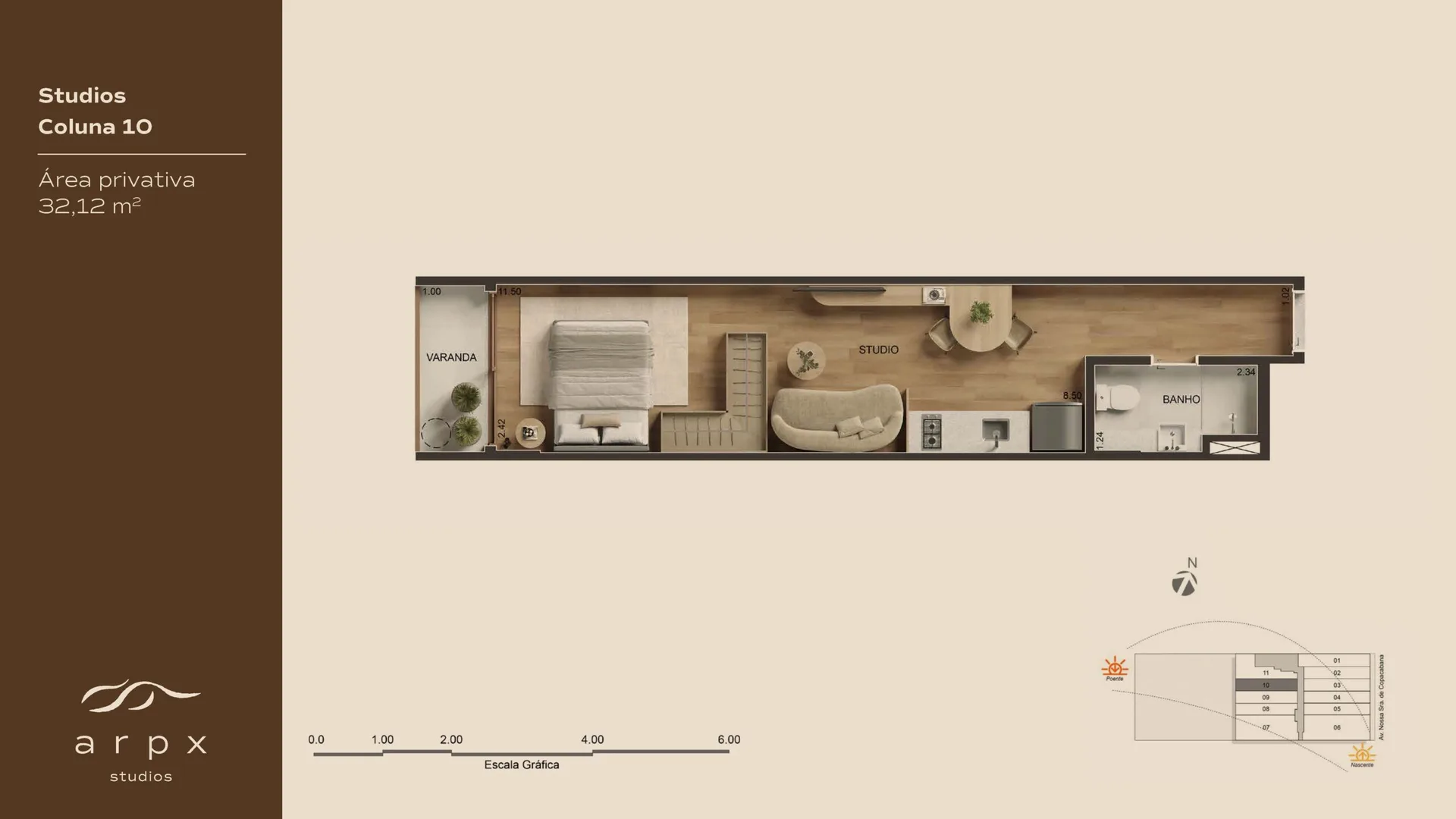 Planta 4: Arpx Studios, studio de alto padrão no Arpoador, Rio de Janeiro