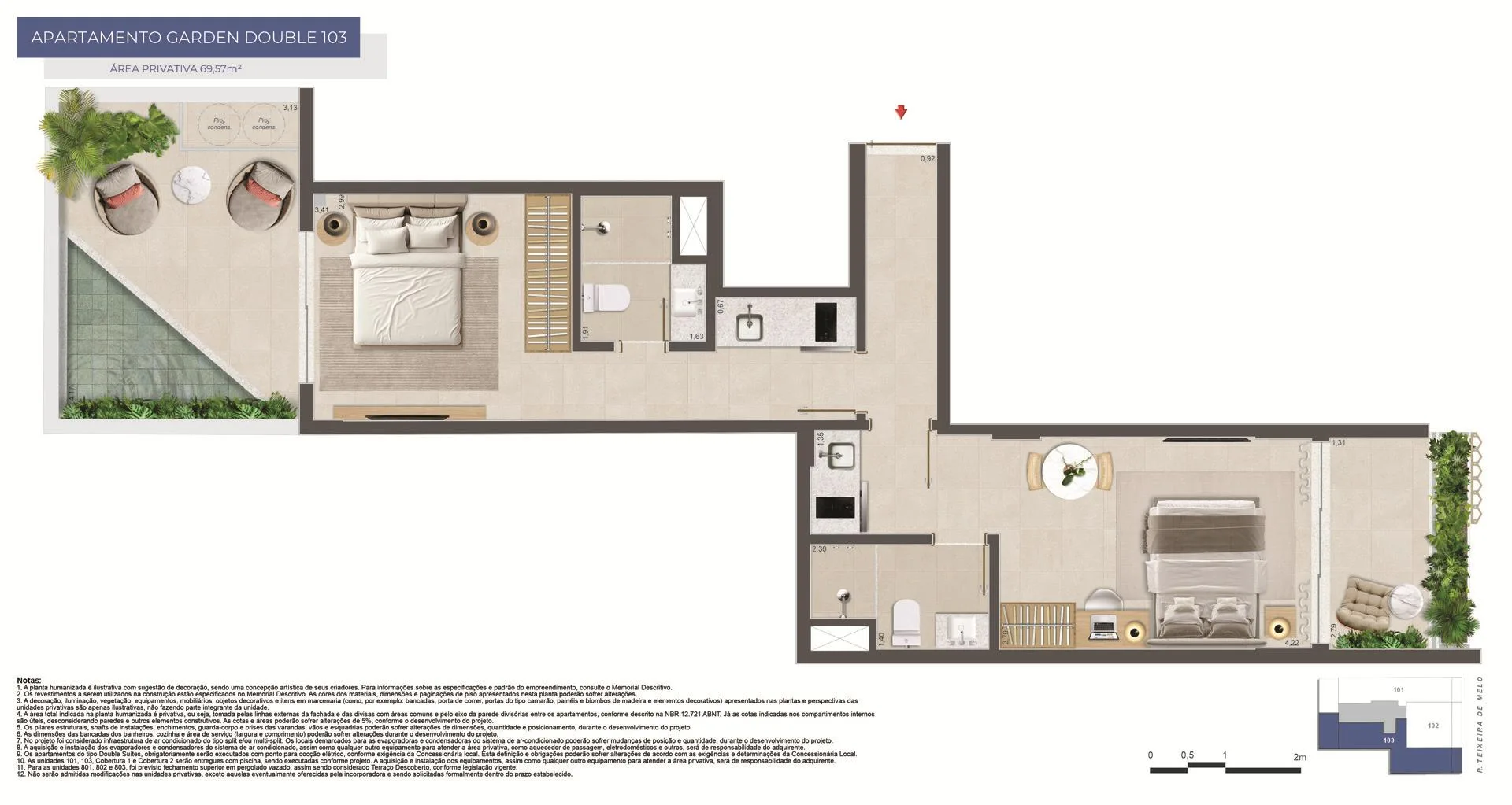 Planta 9: Mare Ipanema, apartamento de alto padrão em Ipanema, Rio de Janeiro