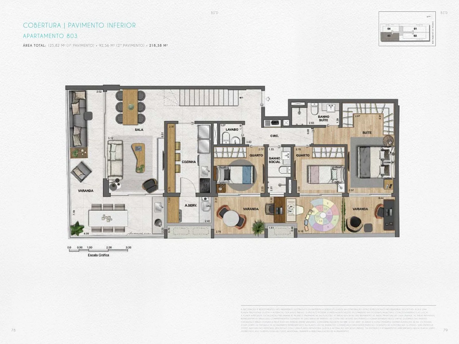Planta 13: Nove Ipanema Mozak, apartamento de alto padrão em Ipanema, Rio de Janeiro