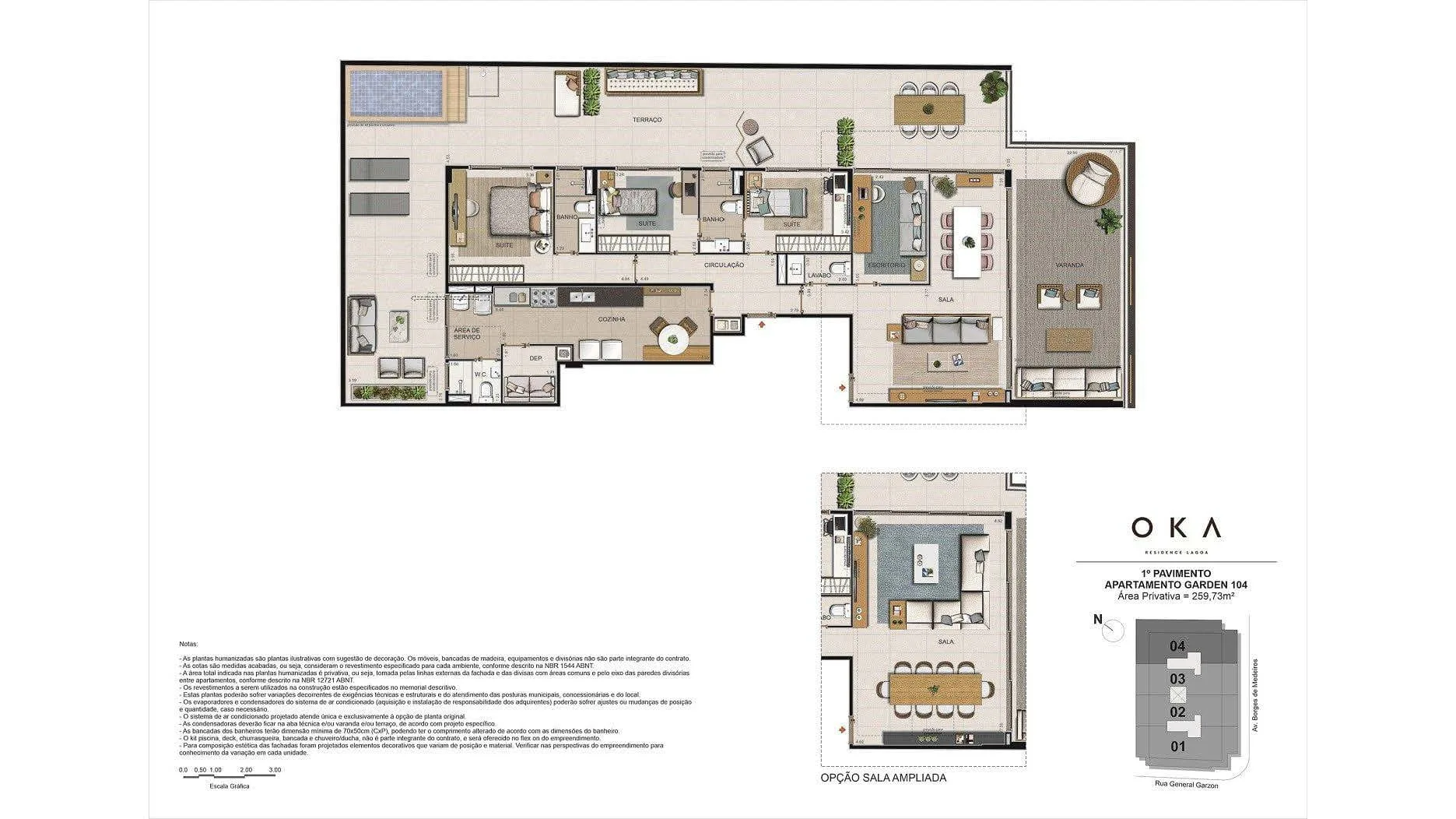 Planta 14: Oka Residence Lagoa, apartamento de alto padrão na Lagoa, Rio de Janeiro
