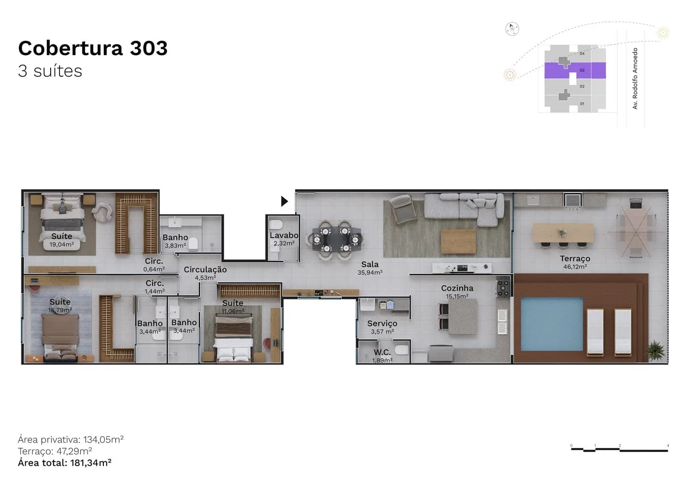 Planta 13: Haus Jardim Oceânico, apartamento de alto padrão na Barra da Tijuca, Rio de Janeiro