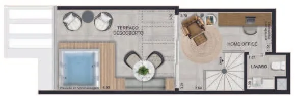 Planta 11: OUI Ipanema Studios, studio de alto padrão em Ipanema, Rio de Janeiro