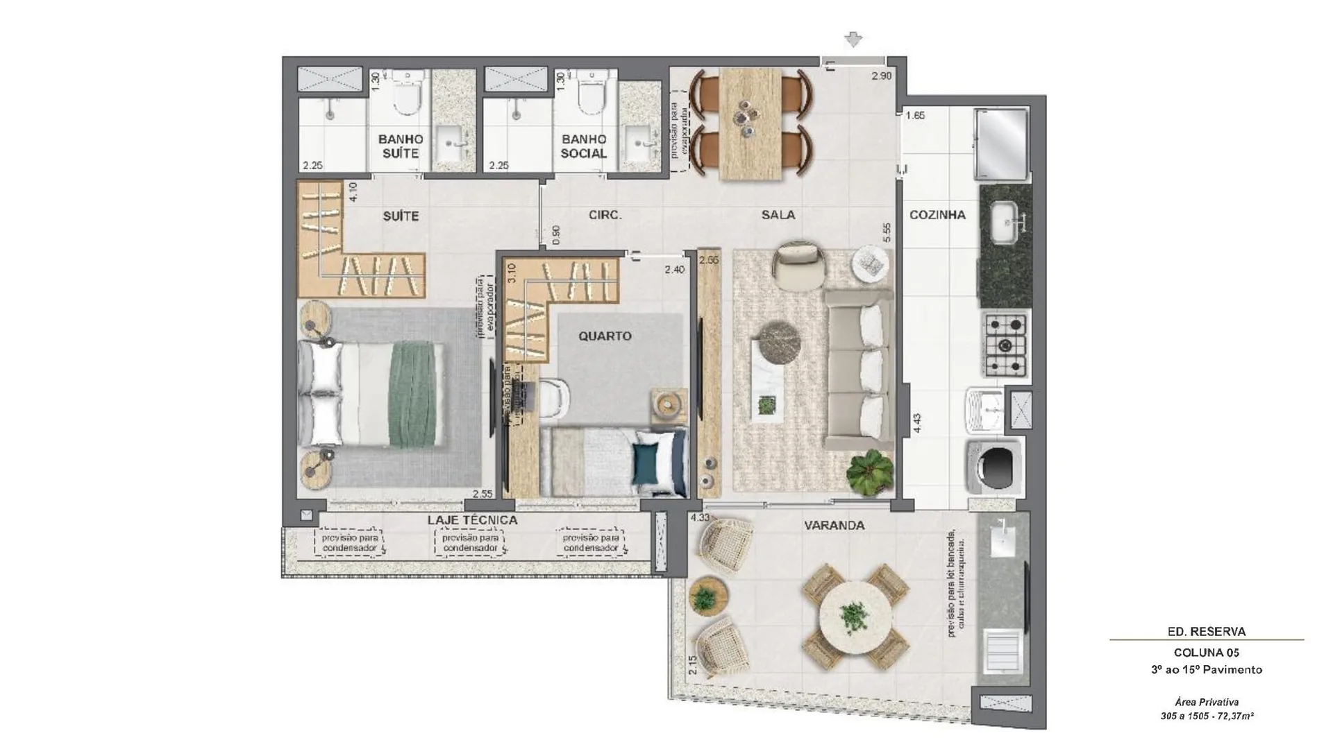 Planta 17: Endless Peninsula, apartamento de alto padrão na Barra da Tijuca, Rio de Janeiro
