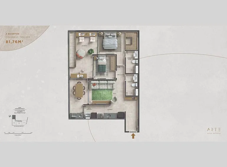 Planta 11: Arte Jardim Botânico, apartamento de alto padrão no Jardim Botânico, Rio de Janeiro