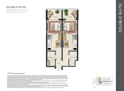 Planta 16: Guima Botafogo, studio de alto padrão em Botafogo, Rio de Janeiro