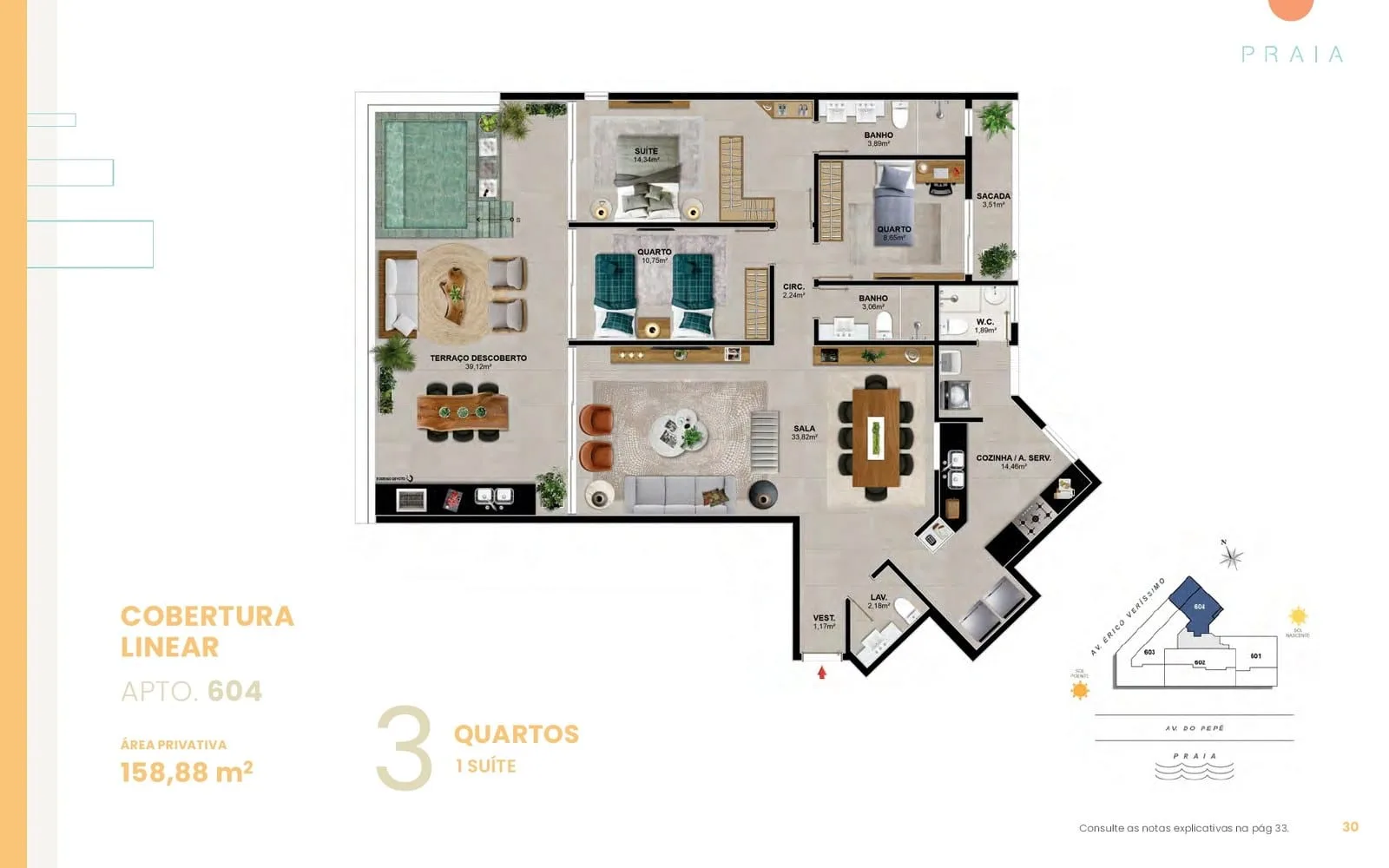 Planta 7: Praia Residencial Mar, apartamento de alto padrão na Barra da Tijuca, Rio de Janeiro